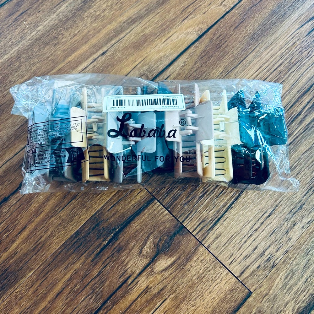 7 Large Rectangular Lababa Hair Clips- NWT - Picture 2 of 4